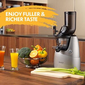 Kuvings Whole Slow Juicer B6000S - Higher Nutrients and Vitamins, BPA-Free Components, Easy to Clean, Ultra Efficient 240W, 60RPMs, Includes Blank Strainer-Silver
