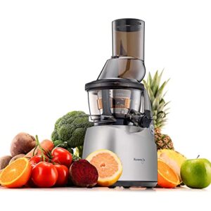 Kuvings Whole Slow Juicer B6000S - Higher Nutrients and Vitamins, BPA-Free Components, Easy to Clean, Ultra Efficient 240W, 60RPMs, Includes Blank Strainer-Silver