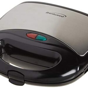 Brentwood Compact Dual Sandwich Maker, Non-Stick, Black