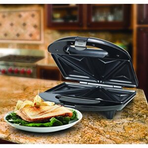 Brentwood Compact Dual Sandwich Maker, Non-Stick, Black