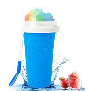 slushie maker cup squeeze slushy – magic quick frozen smoothies cups-double layer silica frappes cup -summer cooler homemade milk shake ice cream maker machine for teens adult and family