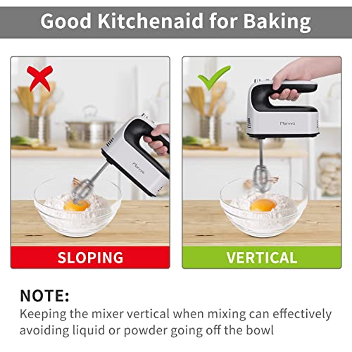 Mixer Electric Handheld - 400W Ultra Power for 5 Speed with Turbo Boost, 5 Stainless Accessories in Storage Case - Essential Kitchenaid Hand Mixer Electric for Cake, Dough, Egg, Baking