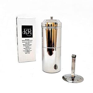 KERAM south indian coffee drip maker-permanent/reusable phin filter for 3-4 serving cup 6.6 Oz(200 ml) made of metal SS 304 food grade camping/travelling small decoction dripper maker,Silver, CDM-200