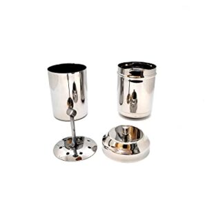 KERAM south indian coffee drip maker-permanent/reusable phin filter for 3-4 serving cup 6.6 Oz(200 ml) made of metal SS 304 food grade camping/travelling small decoction dripper maker,Silver, CDM-200