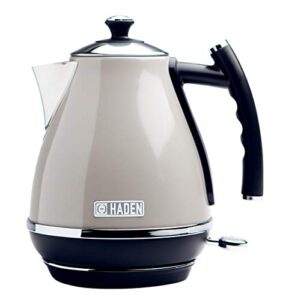 haden 75010 cotswold 1.7 liter stainless steel retro electric kettle with auto shut-off and boil-dry protection (putty)