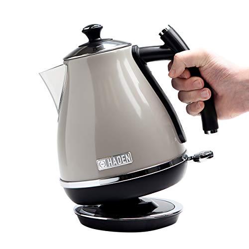 Haden 75010 COTSWOLD 1.7 Liter Stainless Steel Retro Electric Kettle with Auto Shut-Off and Boil-Dry Protection (Putty)