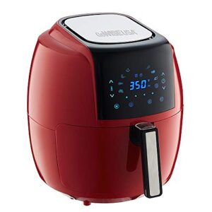 gowise usa 5.8-quart programmable 8-in-1 air fryer xl + recipe book (chili red)