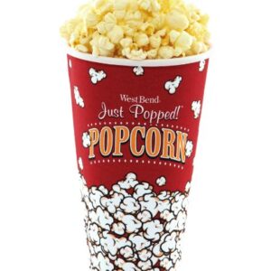 West Bend PC10627 Reusable Theater Popcorn Bucket Dishwasher-Safe, 1-Quart, Red