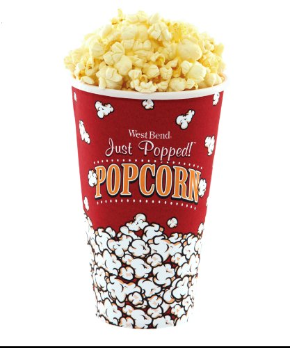 West Bend PC10627 Reusable Theater Popcorn Bucket Dishwasher-Safe, 1-Quart, Red