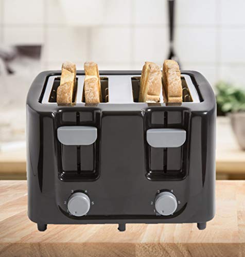 Continental Electric CE-TT029 Toaster, 4 Slice, Black