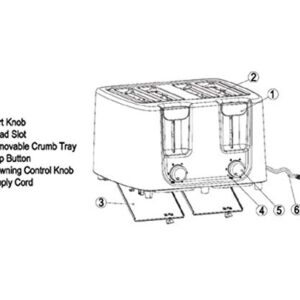 Continental Electric CE-TT029 Toaster, 4 Slice, Black