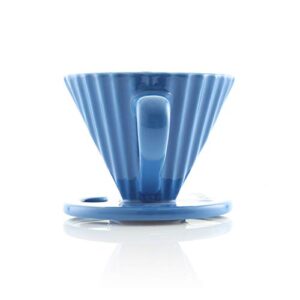 Chantal "Lotus" ceramic pour over coffee dripper, 8 Ounces, Blue Cove