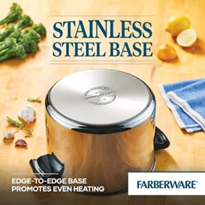 Farberware Classic Series Stainless Steel 8-Quart Covered Straining Stockpot with Lid, Stainless Steel Pot with Lid, Silver