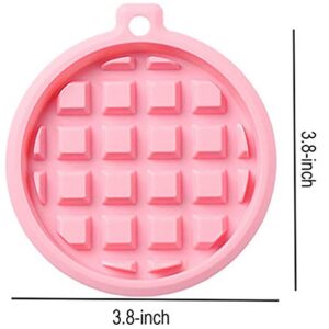 Goeielewe 2-Pack Silicone Waffle Mold, Muffin Pans Molds, Waffle Maker Baking Tray Mold Bakeware for Waffle Cake Chocolate Craft Candy Soap Baking, Blue&Pink (Round: 3.8x3.8x0.4 inch)