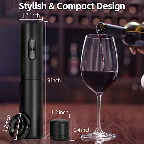 Electric Wine Opener Battery Operated Automatic Wine Bottle Opener with Wine Stopper & Foil Cutter for Wine Bottles, One-click Button Wine Corkscrew for Kitchen Bar Wine Lovers House Warming Gifts