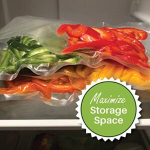 Four 11" x 25' FoodVacBags Vacuum Sealer Rolls, 100 Feet Total, Compatible with Foodsaver, Fits Inside Machine, Perfect for Sous Vide