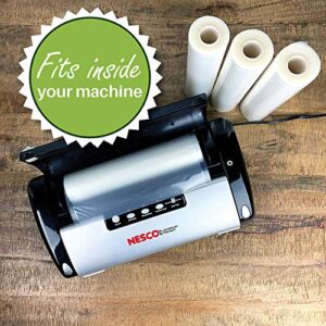 Four 11" x 25' FoodVacBags Vacuum Sealer Rolls, 100 Feet Total, Compatible with Foodsaver, Fits Inside Machine, Perfect for Sous Vide