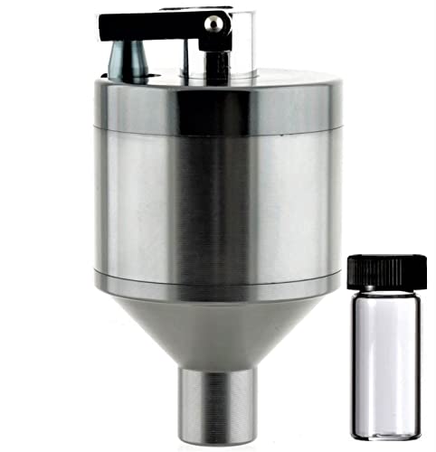 Coarse to Fine Spice Grinder Hand Mill Funnel - Ultra fine - Metal 3 Piece 1.75 inch with Storage Bottle - Silver Color