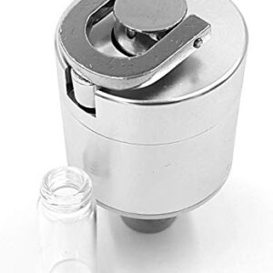 Coarse to Fine Spice Grinder Hand Mill Funnel - Ultra fine - Metal 3 Piece 1.75 inch with Storage Bottle - Silver Color