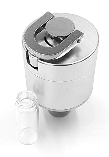 Coarse to Fine Spice Grinder Hand Mill Funnel - Ultra fine - Metal 3 Piece 1.75 inch with Storage Bottle - Silver Color