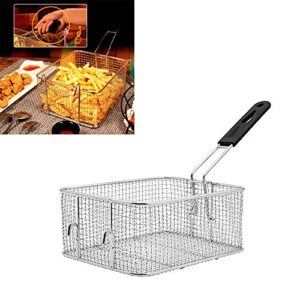 Stainless Steel Deep Fry Basket for Frying Serving Food (Detachable Handle)