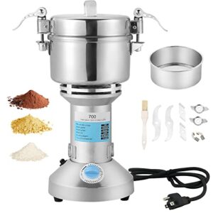 flkqc high speed 700g electric grain mill grinder powder machine spice herb grinder 2500w 60-350 mesh 35000rpm stainless steel commercial grade for kitchen herb spice pepper coffee (700g)