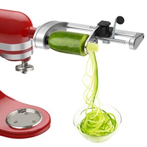 bestand spiralizer attachment compatible with kitchenaid stand mixer packed with peel, core and slice, vegetable slicer (not kitchenaid brand spiralizer) (7 blades)