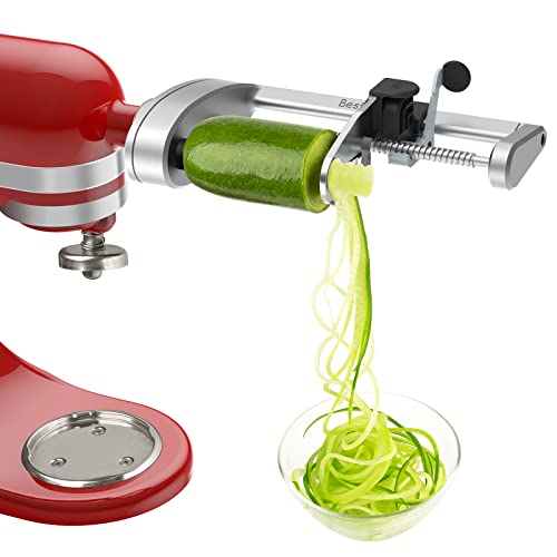 Bestand Spiralizer Attachment Compatible with KitchenAid Stand Mixer Packed with Peel, Core and Slice, Vegetable Slicer (Not KitchenAid Brand Spiralizer) (7 Blades)