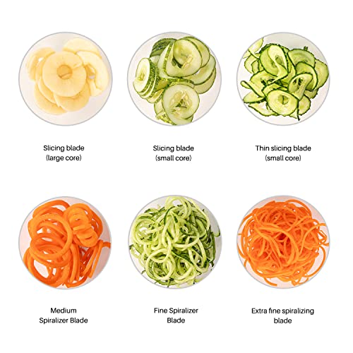 Bestand Spiralizer Attachment Compatible with KitchenAid Stand Mixer Packed with Peel, Core and Slice, Vegetable Slicer (Not KitchenAid Brand Spiralizer) (7 Blades)