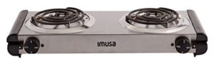 imusa usa gau-80312us electric double burner 1750-watts, stainless steel, silver