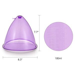 UNOISETION 180ml Vacuum Cups for Vacuum Therapy Machine Vacuum Cupping Machine Accessories 8.3inch Extra-Large XXL Mega Vacuum Therapy Butt Suction Cups 1 Pair (Purple)