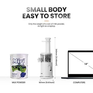 Small Juicer Machines, MIUI Slow Masticating Juicers with Ice Cream Maker Function, Easy to Clean Suitable for Celery Fruit Vegetable, Mini Electric Juciers Maker (White)