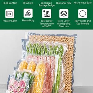 ZRFooCoo Vacuum Sealer Bags Rolls for Food, Commercial Grade, BPA Free Food Saver Bag 2 Rolls 8" x 20', Rolls for Sous Vide by Nutri-Lock