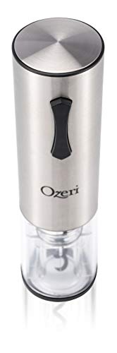 Ozeri Travel Series USB Rechargeable Electric Wine Bottle Opener, Stainless Steel