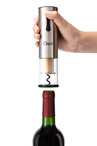 Ozeri Travel Series USB Rechargeable Electric Wine Bottle Opener, Stainless Steel