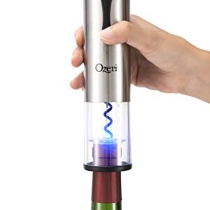 Ozeri Travel Series USB Rechargeable Electric Wine Bottle Opener, Stainless Steel