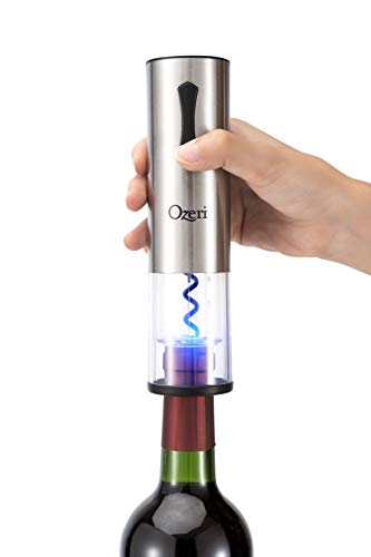 Ozeri Travel Series USB Rechargeable Electric Wine Bottle Opener, Stainless Steel