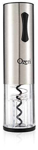 Ozeri Travel Series USB Rechargeable Electric Wine Bottle Opener, Stainless Steel