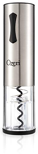 Ozeri Travel Series USB Rechargeable Electric Wine Bottle Opener, Stainless Steel