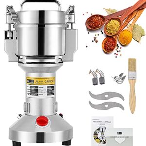 CGOLDENWALL 300g Electric Grain Mill Grinder Safety Upgraded Spice Grinder Pulverizer Stainless Steel Machine for Dry Spices Herbs Grains Coffee Seeds Rice Corn Pepper 110V