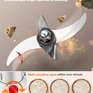 CGOLDENWALL 300g Electric Grain Mill Grinder Safety Upgraded Spice Grinder Pulverizer Stainless Steel Machine for Dry Spices Herbs Grains Coffee Seeds Rice Corn Pepper 110V