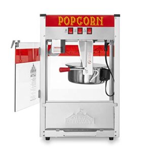 Olde Midway Commercial Popcorn Machine Maker Popper with 8-Ounce Kettle - Red
