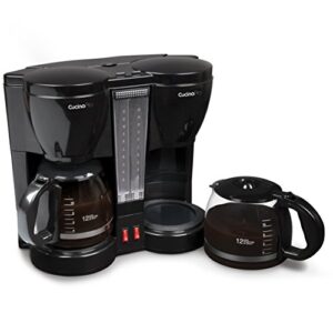 cucinapro double coffee brewer station – dual coffee maker brews two 12-cup pots, each with individual heating elements