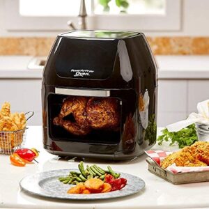 PowerXL Air Fryer Pro, Crisp, Cook, Rotisserie, Dehydrate; 7-in-1 Cooking Features; Deluxe Air Frying Accessories; 3 Recipe Books (6 QT Red)