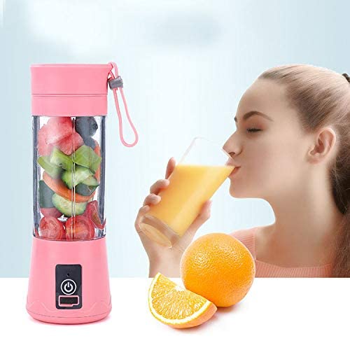 Portable Blender, Personal Mixer Fruit Rechargeable with USB, Mini Blender for Smoothie, Pink