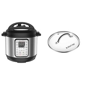 instant pot duo plus 9-in-1 electric pressure cooker, sterilizer, slow cooker, rice cooker, steamer, saute, 8 quart, 15 one-touch programs & ant pot tempered glass lid, clear 10 inch (26 cm) 8 quart
