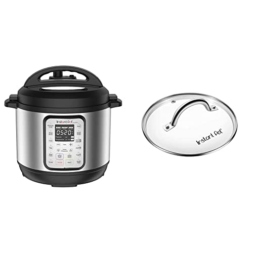 Instant Pot Duo Plus 9-in-1 Electric Pressure Cooker, Sterilizer, Slow Cooker, Rice Cooker, Steamer, Saute, 8 Quart, 15 One-Touch Programs & ant Pot Tempered Glass lid, Clear 10 Inch (26 cm) 8 Quart