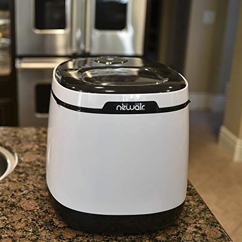 NewAir Portable Countertop Ice Maker - 50 lb. Daily - First Batch In Under 10 Minutes - Countertop Modern Design - Bullet Shaped Ice Black & White - AI-250W