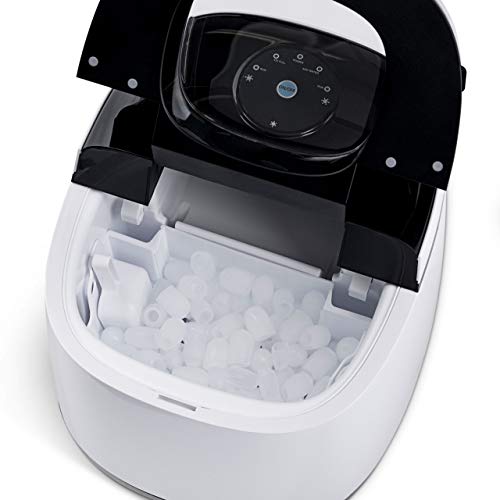 NewAir Portable Countertop Ice Maker - 50 lb. Daily - First Batch In Under 10 Minutes - Countertop Modern Design - Bullet Shaped Ice Black & White - AI-250W