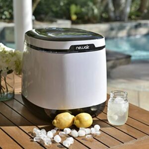 NewAir Portable Countertop Ice Maker - 50 lb. Daily - First Batch In Under 10 Minutes - Countertop Modern Design - Bullet Shaped Ice Black & White - AI-250W